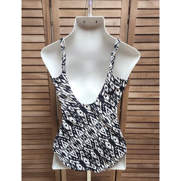 Miraclesuit Tiki Sanibel 1-Pc Slimming Swim Bathing Suit Underwire BLACK/WHITE - Picture 4 of 10